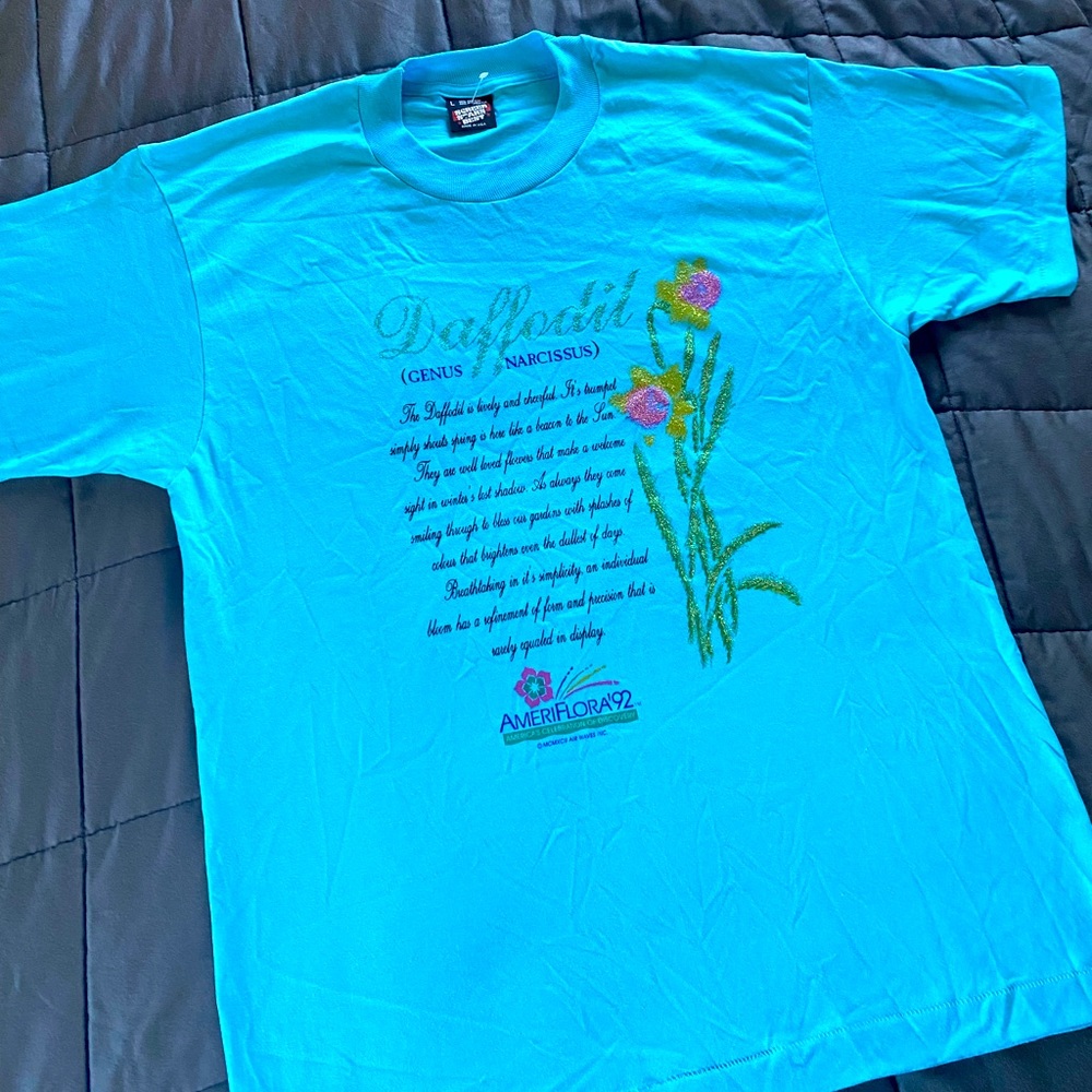 Vintage Ameri-Flora 1992 Tee ; Daffodils Beauty - image 1